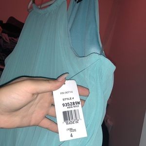 Light Blue Long Sleeveless Halter Dress NEW